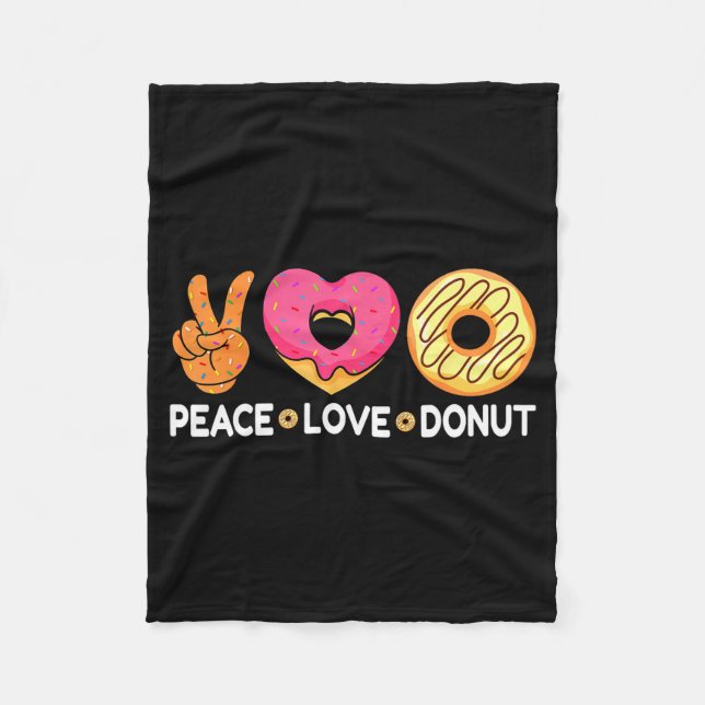 Couverture Polaire Peace Love Donut - Doughnut Lover's For Men Women  (Devant)