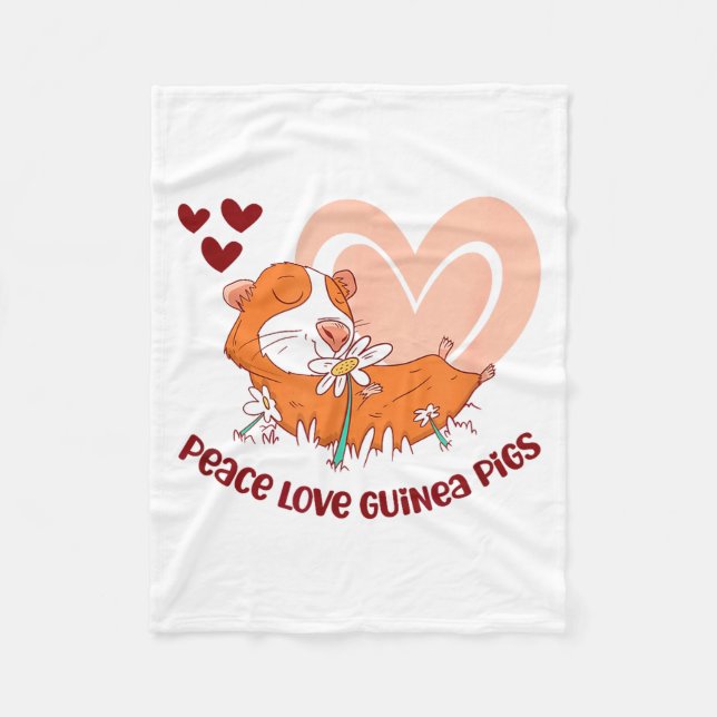 Couverture Polaire Peace Love Guinea Pigs Funny Saying For Guinea Pig (Devant)