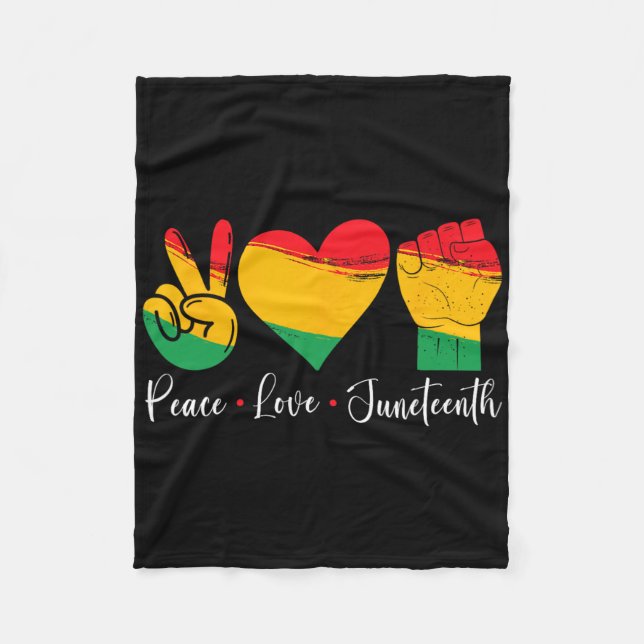 Couverture Polaire Peace Love Junet1865 Black Pride Hommes Femmes K (Devant)