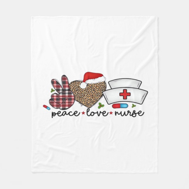 Couverture Polaire Peace Love Nurse, T-shirt classique Halloween (Devant)