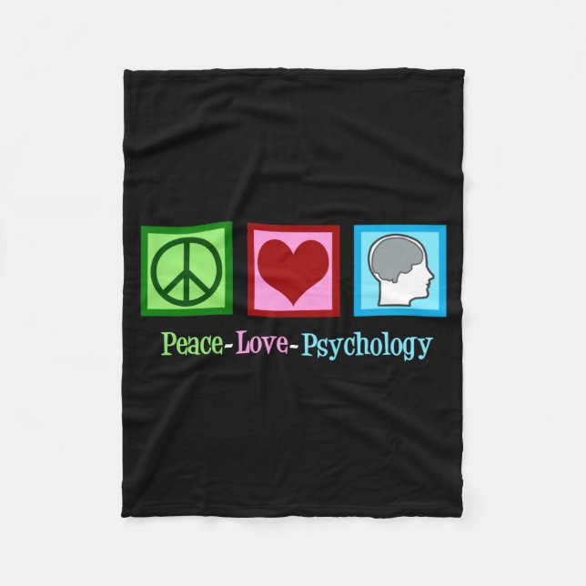 Couverture Polaire Peace Love Psychology Cute Psychologist  (Devant)