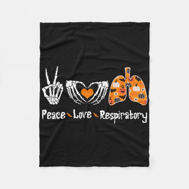 Couverture Polaire Peace Love Respiratory Therapist Skeleton Fun Hall (Devant)