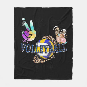 Couverture Polaire Peace Love Volleyball Grammy Life Maman Grand-mère