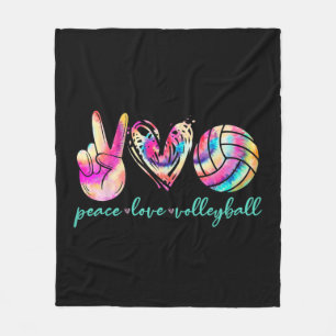 Couverture Polaire Peace Love Volleyball Joueuse Tie Dye Style Femmes