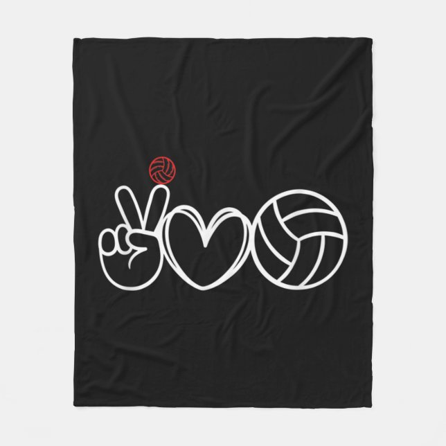Couverture Polaire Peace Love Volleyball Player Graphic  (Devant)