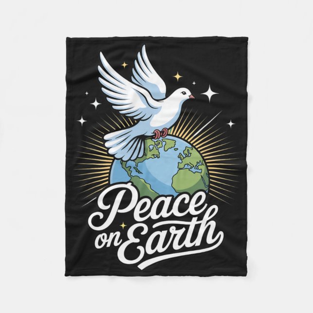 Couverture Polaire Peace On Earth Dove And Globe Faith Christmas  (Devant)
