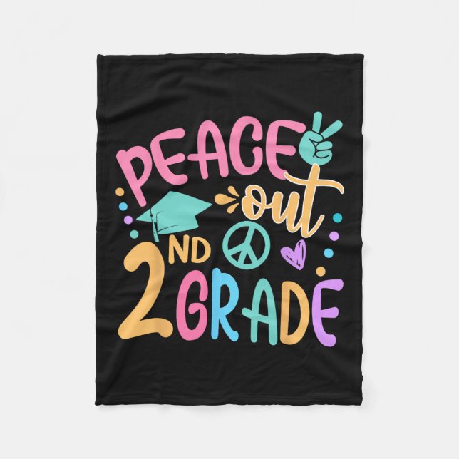 Couverture Polaire Peace Out 2e année Bye Bye School Bonjour été (Devant)