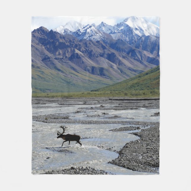 COUVERTURE POLAIRE PEACEFUL LANDSCAPE WITH REINDEER (Devant)