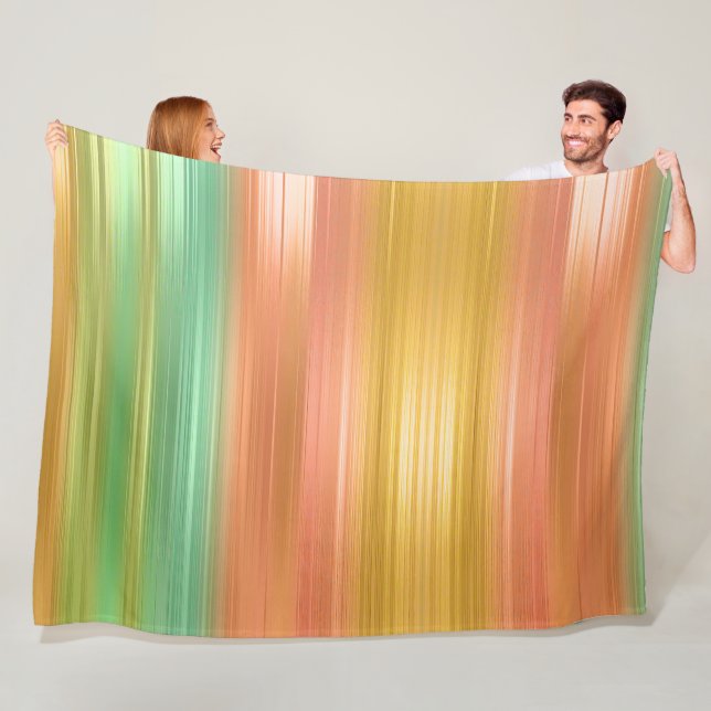 Couverture Polaire Peach Green Gold Stripe polaire (En situation)