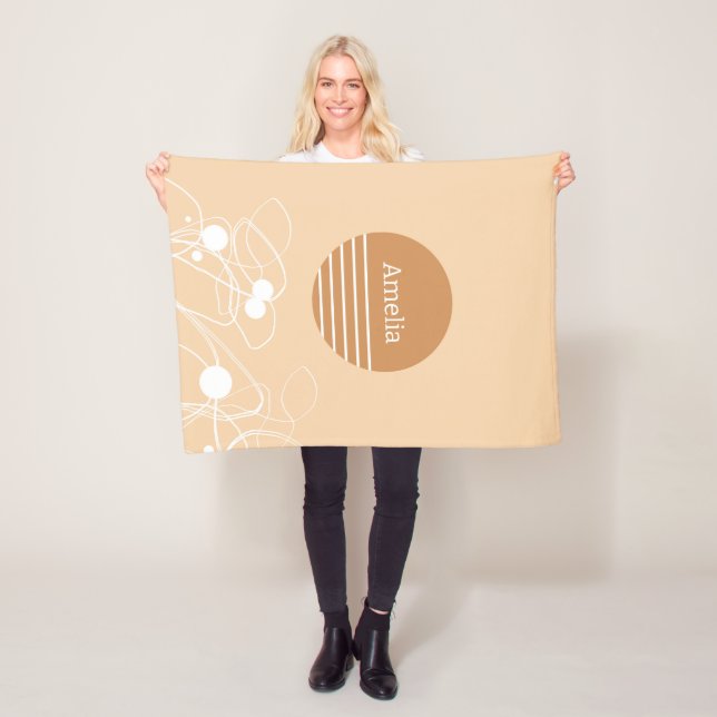 Couverture Polaire 'Peach Horizons' | Plaid Bébé avec Nom Personnalis (En situation)