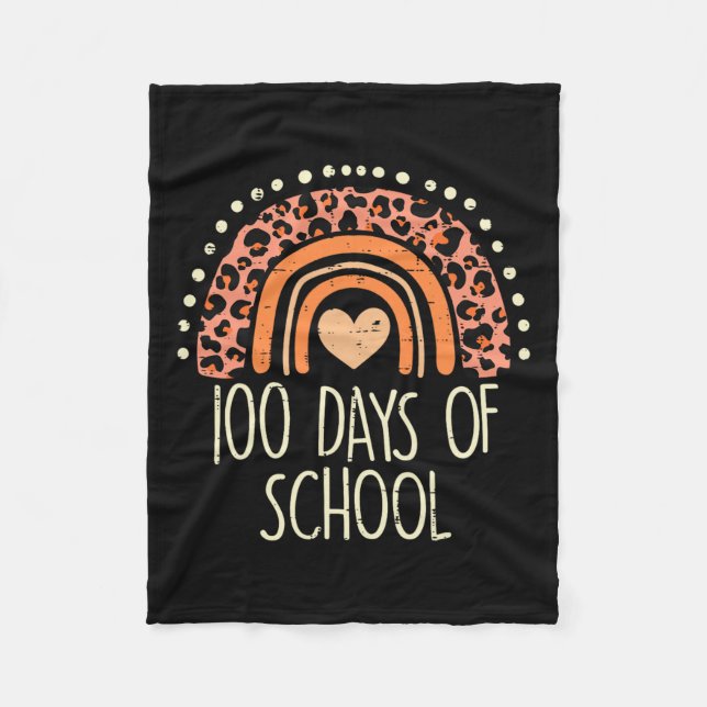 Couverture Polaire Peach Leopard Rainbow 100 Days School Cute 100th D (Devant)