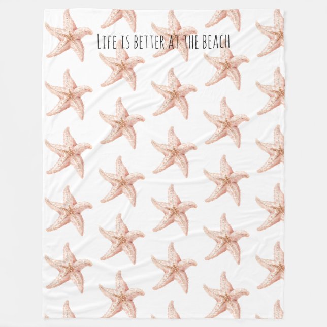 Couverture Polaire Peach Starfish Better at Beach (Devant)