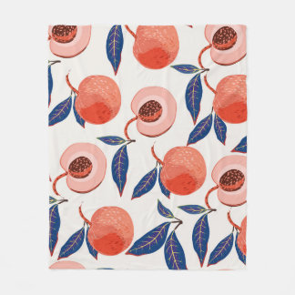 Couverture Polaire Peaches Apricot Feuilles Arrière - plan de crème