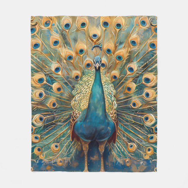 Couverture Polaire Peacock Art Nouveau (Devant)