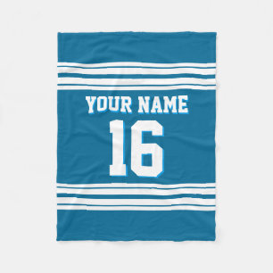 Couverture Polaire Peacock Blue White Sports Jersey