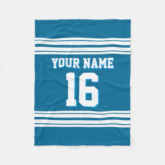 Couverture Polaire Peacock Blue White Sports Jersey (Devant)