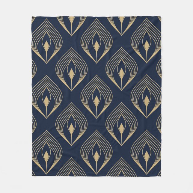 Couverture Polaire Peacock feather ombre pattern ditzy floral motif.  (Devant)