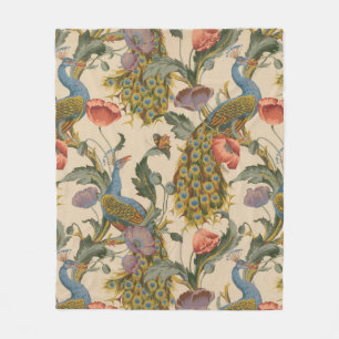 Couverture Polaire Peacock Motif vintage Art coloré