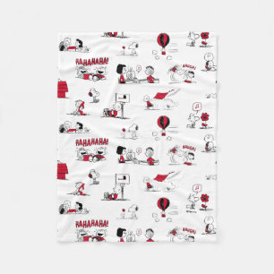 Couverture Polaire PEANUTS Motif rouge et noir