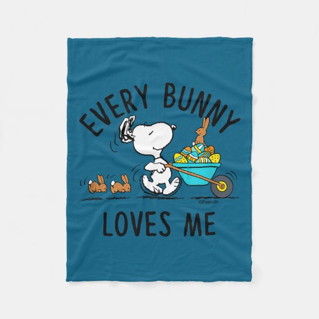 Couverture Polaire Peanuts - Pâques - chaque lapin m'aime Peanuts -  (Devant)