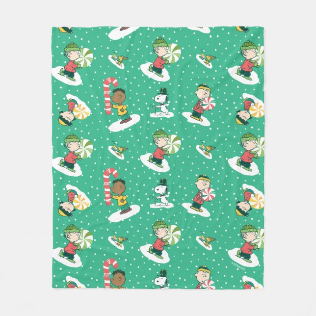 Couverture Polaire Peanuts Peppermint Dreams Snowflake Motif (Devant)