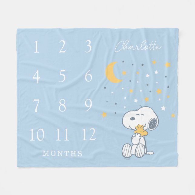 Couverture Polaire Peanuts Snoopy | Monthly Milestone Baby (Devant (Horizontal))