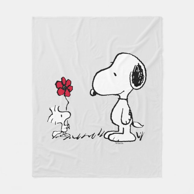 Couverture Polaire Peanuts | Snoopy & Woodstock Red & Black (Devant)