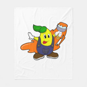 Couverture Polaire Pear as Painer with Paint brush