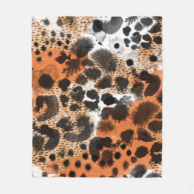 Couverture Polaire Peau animale : motif léopard créatif. (Devant)