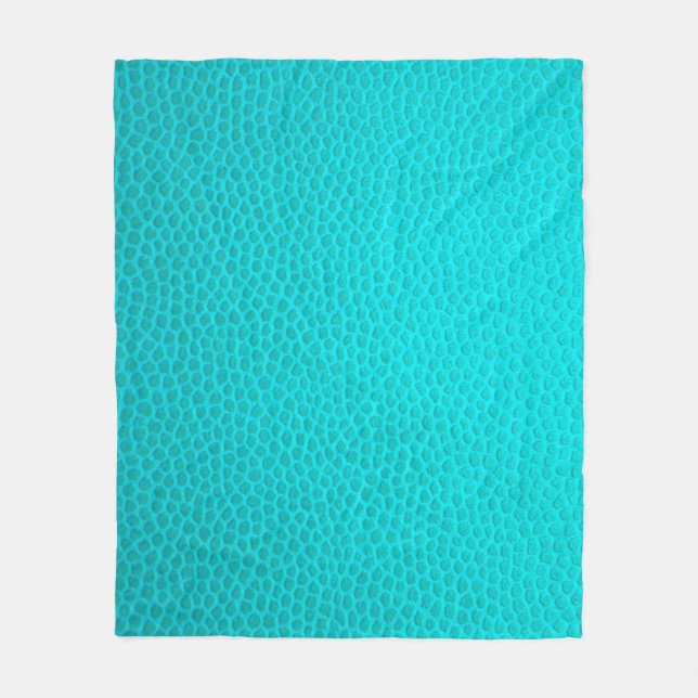 Couverture Polaire peau en cuir turquoise texture peau (Devant)