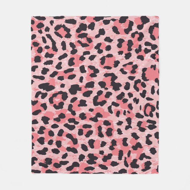 Couverture Polaire Peau léopard : texture vintage et transparente (Devant)