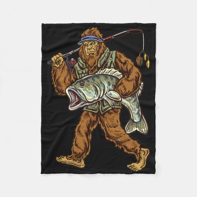Couverture Polaire Pêche à la grande bouche Bigfoot pêcheur 1  (Devant)