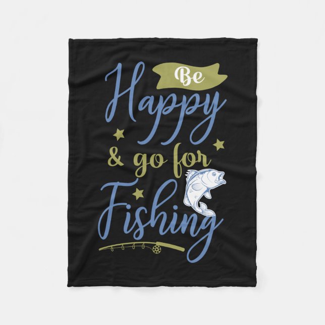 Couverture Polaire Pêche Art Be Happy Go For Fishing (Devant)