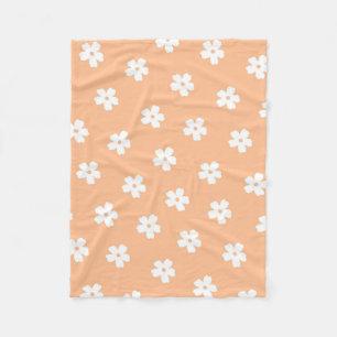 Couverture Polaire Pêche blanc Tropical Floral Botanique Printemps Su