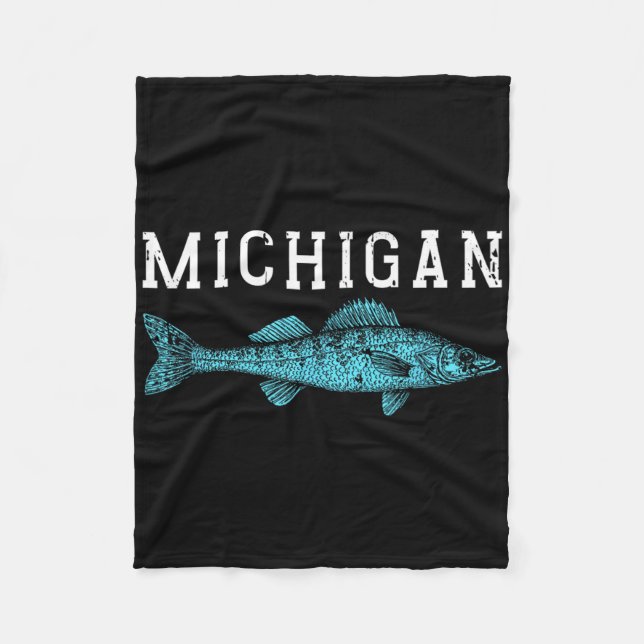Couverture Polaire Pêche de doré du Michigan Pêcheur Pêcheur Midwest  (Devant)