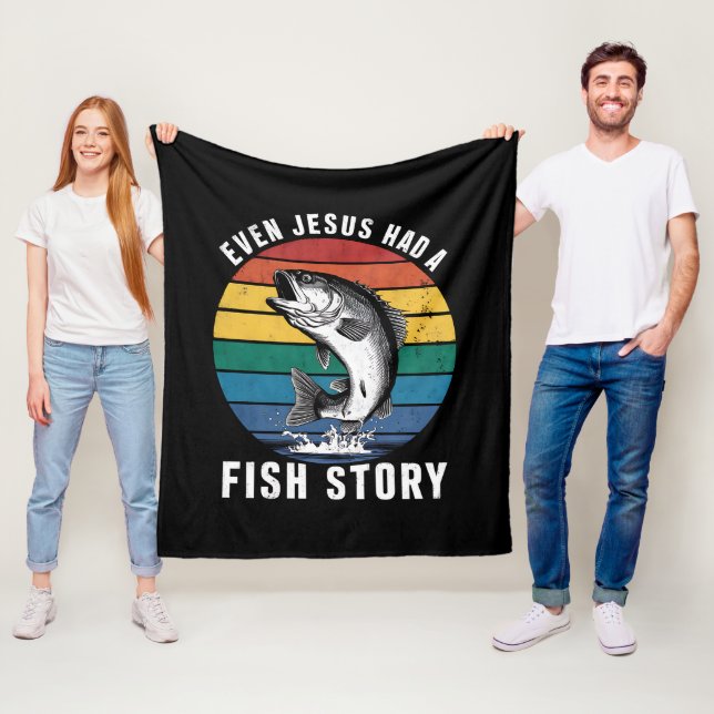Couverture Polaire Pêche Même Jésus avait une histoire de poisson Bas (En situation)