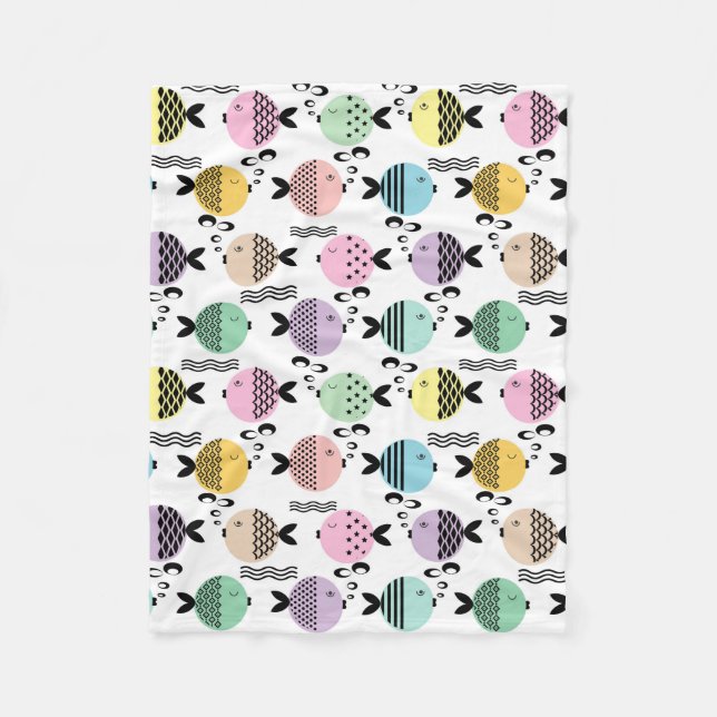 Couverture Polaire Pêche sans mer abstrait scandinave marine moderne (Devant)