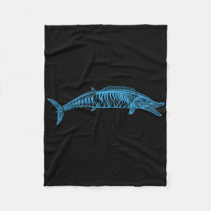 Couverture Polaire Pêche Wahoo Hawaïen de souche - Tribal Hawaïen