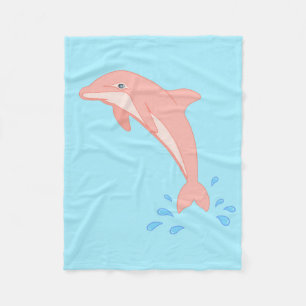 Couverture Polaire Pêches le dauphin rose
