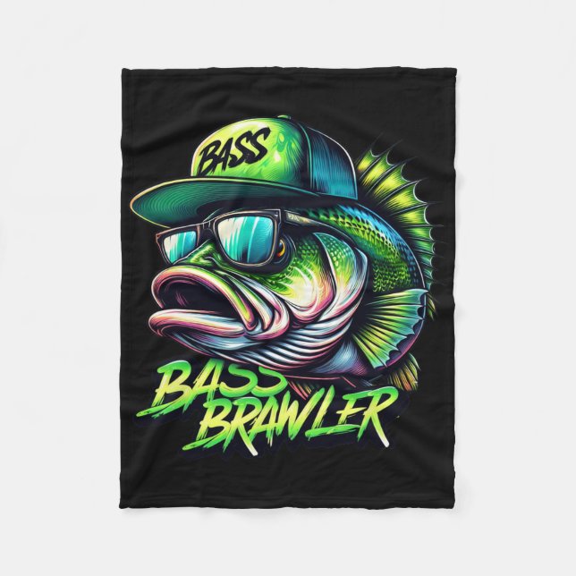 Couverture Polaire Pêcheur de black bass à grande bouche  (Devant)