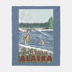 Couverture Polaire Pêcheur de mouche - Latouche, Alaska