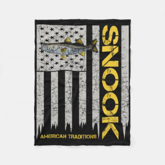 Couverture Polaire Pêcheur de snook - Drapeau américain de style vint