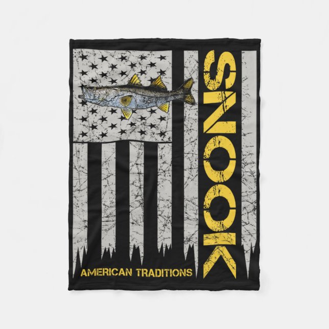 Couverture Polaire Pêcheur de snook - Drapeau américain de style vint (Devant)