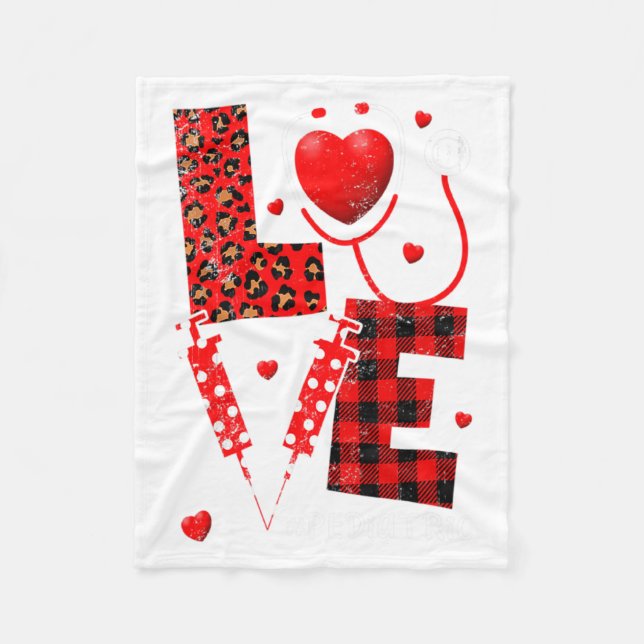 Couverture Polaire Pediatric Peds Nurse Valentines Day Love Heart Ste (Devant)