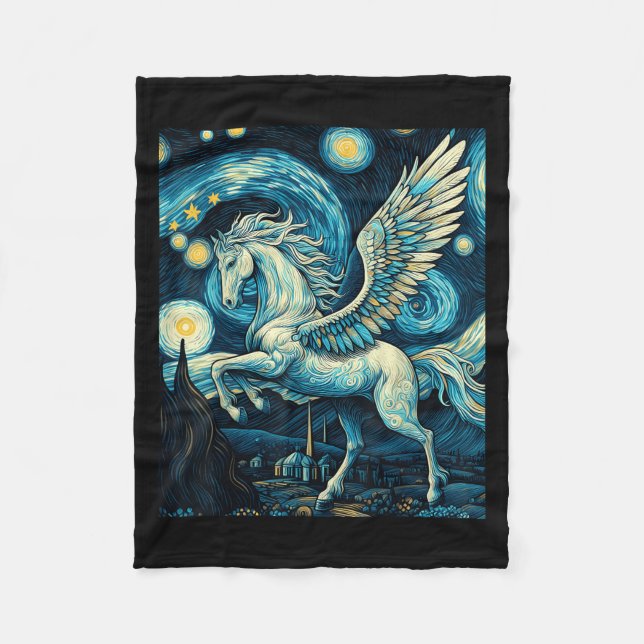 Couverture Polaire Pegasus Sous Starry Night Sky Art Graphisme Christ (Devant)