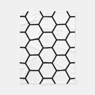 Couverture Polaire Peigne de miel blanc et noir