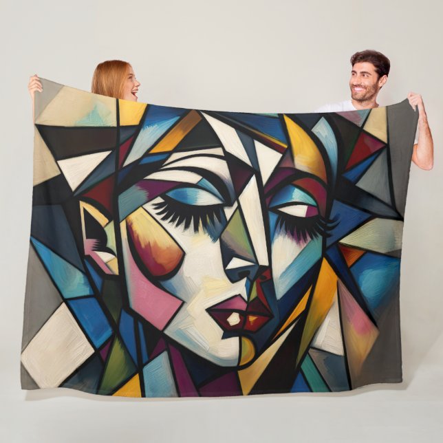 Couverture Polaire Peindre une femme moderne Abstraite audacieuse (En situation)