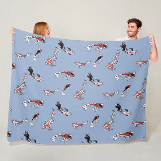 Couverture Polaire Peint Koi nager dans l'étang