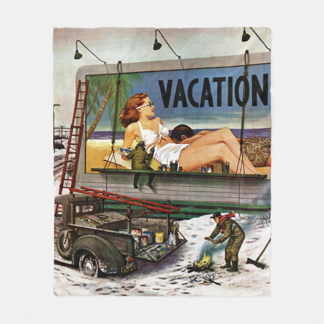 Couverture Polaire Peintres en tableau en hiver par Stevan Dohanos (Devant)