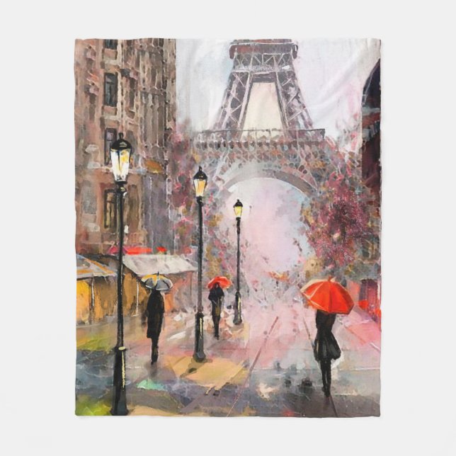 Couverture Polaire peinture à l'huile sur toile, vue sur la rue de Pa (Devant)